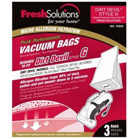 Elco Laboratories ELCO LABORATORIES 229396 Dirt Devil G-Style Vacuum Bag; 3 Pack 229396